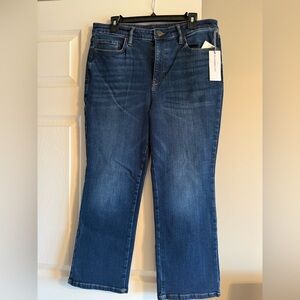 Denim Jeans, Santorini Wash, Size 14 Bootcut Crop, Mid-Rise by Liz Claiborne NWT